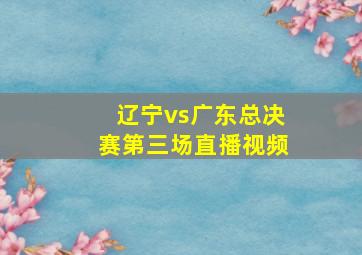 辽宁vs广东总决赛第三场直播视频