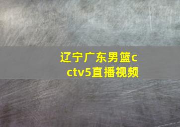 辽宁广东男篮cctv5直播视频