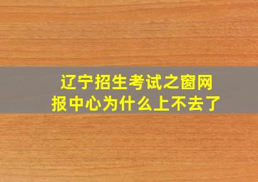 辽宁招生考试之窗网报中心为什么上不去了