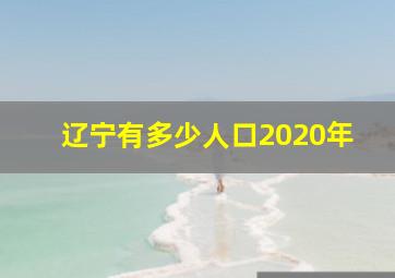 辽宁有多少人口2020年