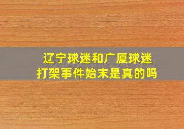 辽宁球迷和广厦球迷打架事件始末是真的吗