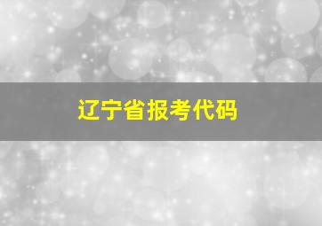 辽宁省报考代码