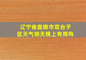 辽宁省盘锦市双台子区天气明天晚上有雨吗