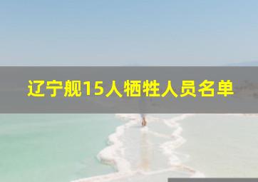 辽宁舰15人牺牲人员名单