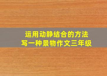 运用动静结合的方法写一种景物作文三年级