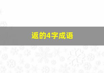 返的4字成语