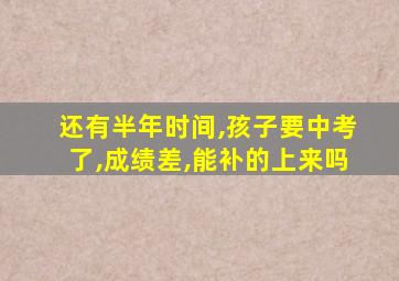 还有半年时间,孩子要中考了,成绩差,能补的上来吗