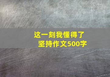 这一刻我懂得了坚持作文500字