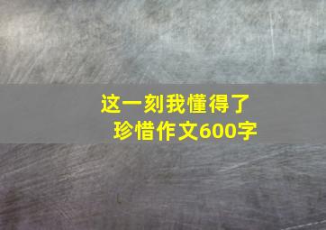 这一刻我懂得了珍惜作文600字