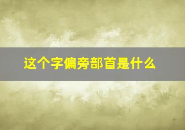 这个字偏旁部首是什么