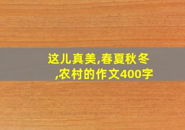 这儿真美,春夏秋冬,农村的作文400字