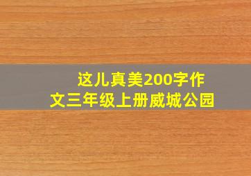 这儿真美200字作文三年级上册威城公园