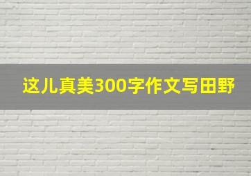 这儿真美300字作文写田野