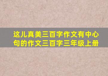 这儿真美三百字作文有中心句的作文三百字三年级上册