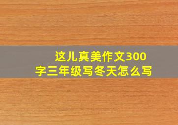 这儿真美作文300字三年级写冬天怎么写