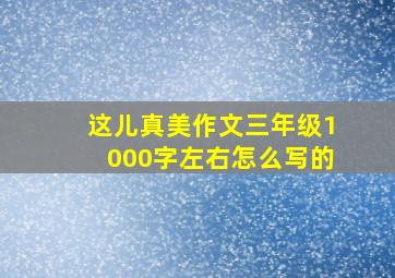 这儿真美作文三年级1000字左右怎么写的