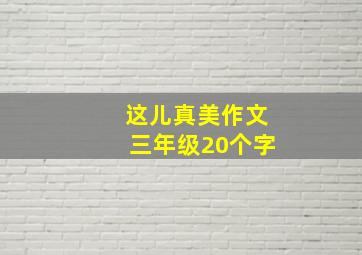 这儿真美作文三年级20个字