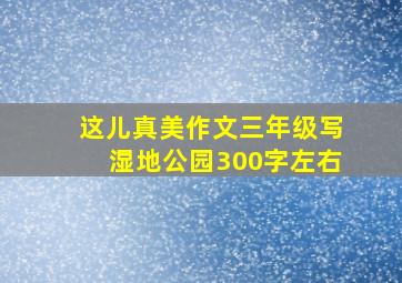 这儿真美作文三年级写湿地公园300字左右