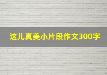 这儿真美小片段作文300字