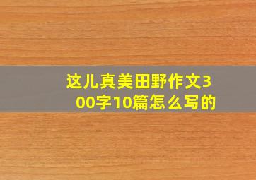 这儿真美田野作文300字10篇怎么写的