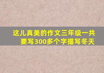 这儿真美的作文三年级一共要写300多个字描写冬天