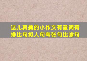 这儿真美的小作文有量词有排比句拟人句夸张句比喻句