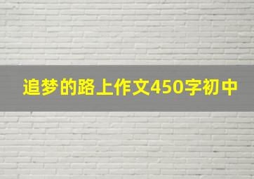 追梦的路上作文450字初中