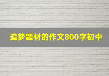 追梦题材的作文800字初中