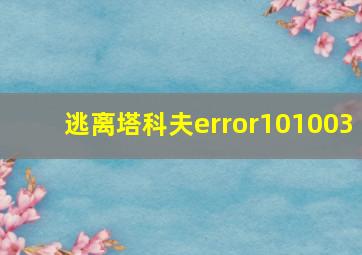 逃离塔科夫error101003