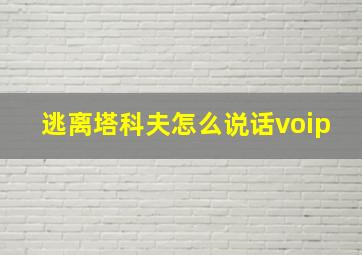 逃离塔科夫怎么说话voip