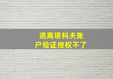 逃离塔科夫账户验证授权不了