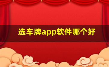 选车牌app软件哪个好