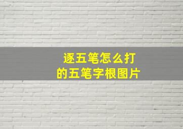 逐五笔怎么打的五笔字根图片