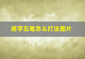 逐字五笔怎么打法图片