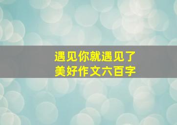 遇见你就遇见了美好作文六百字