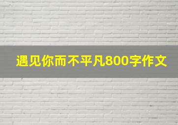 遇见你而不平凡800字作文