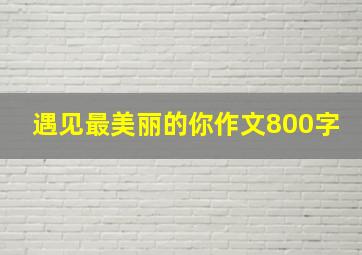 遇见最美丽的你作文800字