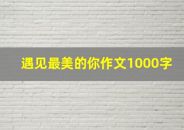 遇见最美的你作文1000字