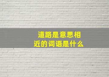 道路是意思相近的词语是什么