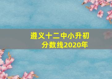 遵义十二中小升初分数线2020年