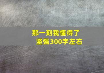 那一刻我懂得了坚强300字左右