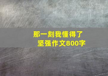 那一刻我懂得了坚强作文800字