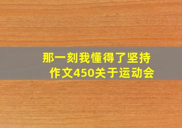 那一刻我懂得了坚持作文450关于运动会