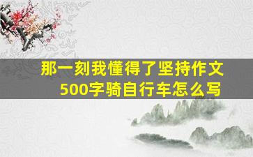 那一刻我懂得了坚持作文500字骑自行车怎么写