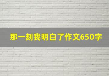 那一刻我明白了作文650字