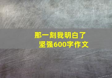 那一刻我明白了坚强600字作文