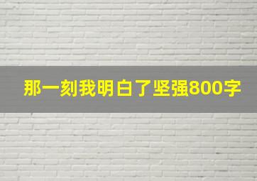 那一刻我明白了坚强800字