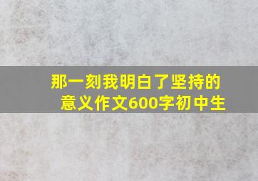 那一刻我明白了坚持的意义作文600字初中生