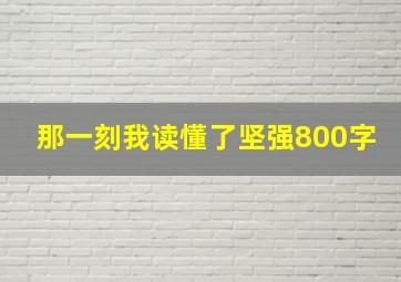 那一刻我读懂了坚强800字