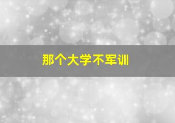 那个大学不军训